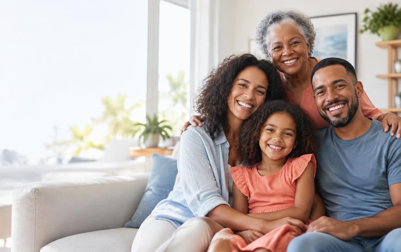 Família reunida em casa